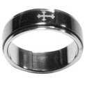 Black Spinner Cross-Style 303-Sz 6 Ring