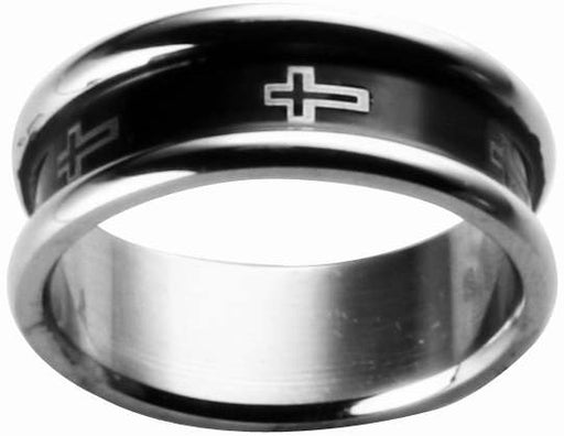 Ring-Rimmed Black Cross-Style 306-Size  7