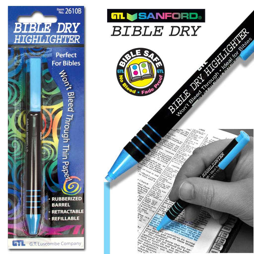 Highlighter-Bible Dry-Blue (Carded) (Bx/6) (Pkg-6)