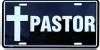 Auto Tag-Pastor w/Cross-Cross