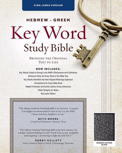 KJV Hebrew-Greek Key Word Study-Black Bonded Leather