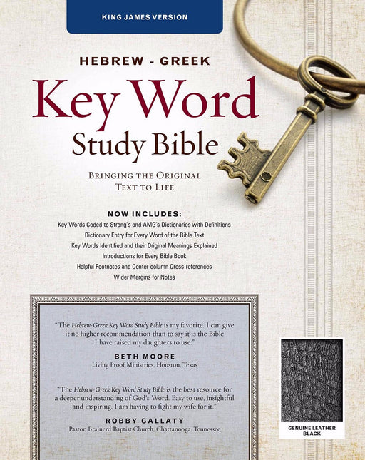KJV Hebrew-Greek Key Word Study-Black Genuine Leather