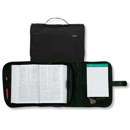 Bible Cover-Tri Fold Organizer (Value)-Large-Black