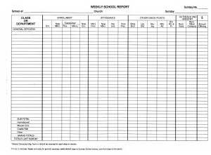 Form-Sunday School Triplicate Report Book (Form 181-S)