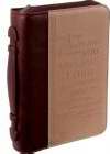 Bible Cover-Classic LuxLeather-I Know The Plans-Large-Burgundy/Sand