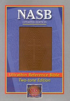 NASB UltraThin Reference Bible-Brown Diamond Leathertex