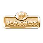 Badge-Deaconess w/Cross-Magnetic Back-Brass (2-1/16" x 2/3")