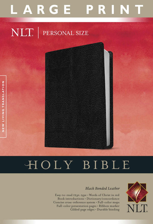NLT2 Personal Size Large Print Bible-Black Bonded Leather