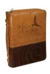Bible Cover-Isaiah 40-Large-Brown/Tan Two Tone Luxleather