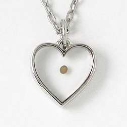 Necklace-Mustard Seed Heart w/20" Chain-Rhodium Plated