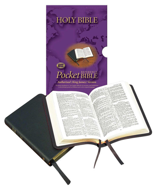 KJV Pocket Reference Bible-Black Calfskin Leather (#7/UBK)