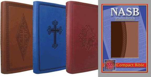 NASB Compact Bible-Blue Cross Leathertex
