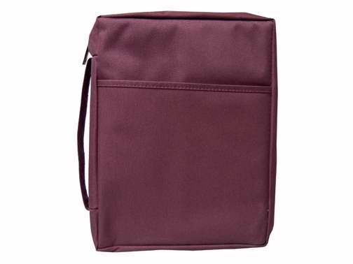 Bible Cover-Canvas-Solid Color-Large-Burgundy