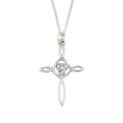 Necklace-Cross Triquetra/Fish w/18" Chain (Sterling Silver)