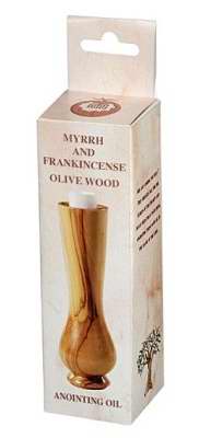 Anointing Oil-Frankincense & Myrrh Olivewood Bottle-1/3 oz
