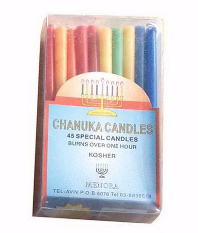 Candle-Chanukah Candles-Multicolor-4" (Pack of 45) (Pkg-45)