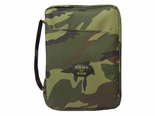 Bible Cover-Kids-Canvas w/Rubber Patch-Army Of God-X Large-Camouflage