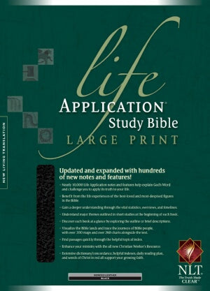 NLT2 Life Application Study/Large Prt-Blk Bond-Ind