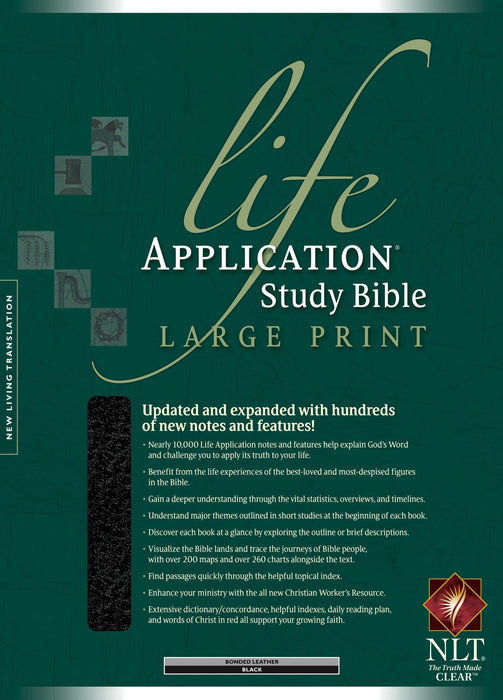 NLT2 Life Application Study Bible/Large Print-Black Bonded Leather Indexed