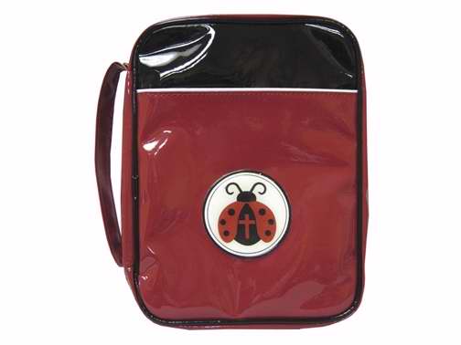 Bible Cover-Kids-Vinyl-Lady Bug-Medium-Red/Black