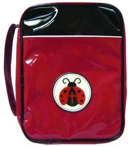 Bible Cover-Kids-Vinyl-Lady Bug-X Large-Red/Black