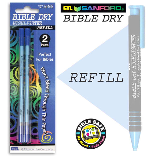 Highlighter-Bible Dry-Blue Refill (Bx/6) (Pkg-6)