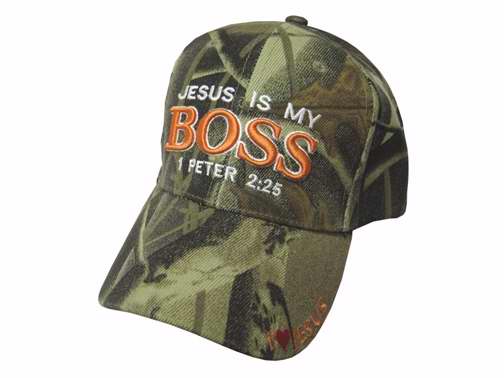 Cap-Jesus Is My Boss 1Pet 2:25-Camo
