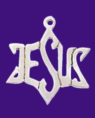 Necklace-Jesus Star Shaped (English) (Sterling Silver)-20" Chain