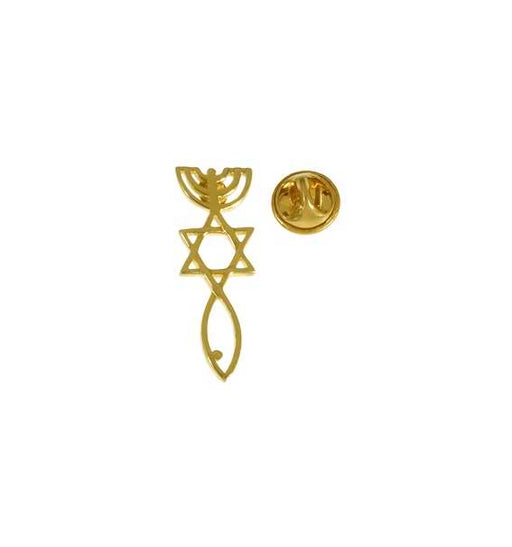 Lapel Pin-Messianic Seal Roots Symbol-Gold Plated