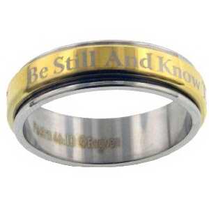 Ring-Be Still And Know-Stainless-Sz  6