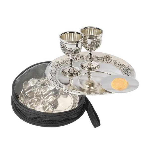 Communion-Set-7" Plate & 2 Cups w/Bag-Silver Plated