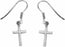 Earring-Cross-Small Thin W/French Hooks (Sterling Silver)