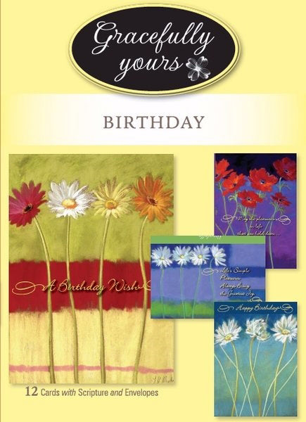 Card-Boxed-Birthday-Blooming Wishes #002 (Box Of 12) (Pkg-12)