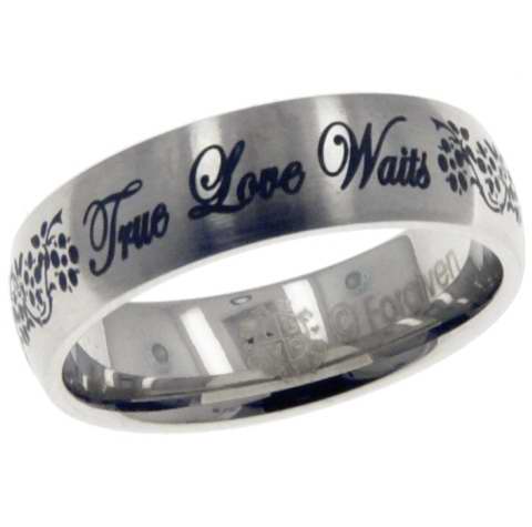 Ring-True Love Waits-Flowers (Stainless)-Sz  7
