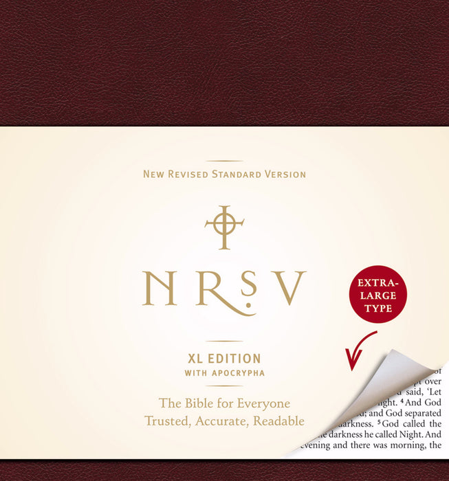 NRSV XL Edition W/Apocrypha-Large Print-Burgundy LeatherLike