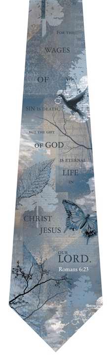 Tie-Gift Of God- Romans 6:23 (100% Silk)