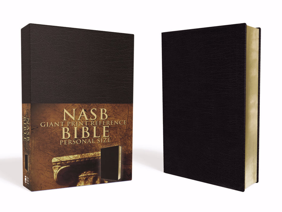 NASB Giant Print Reference Bible/Personal Size-Black Leatherlook