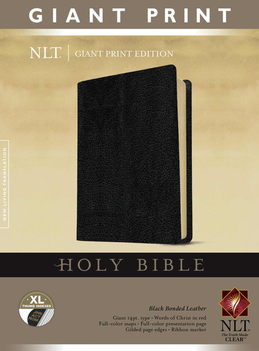 NLT2 Giant Print Bible-Black Bonded Leather Indexed
