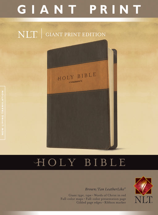 NLT2 Giant Print Bible-Brown/Tan TuTone