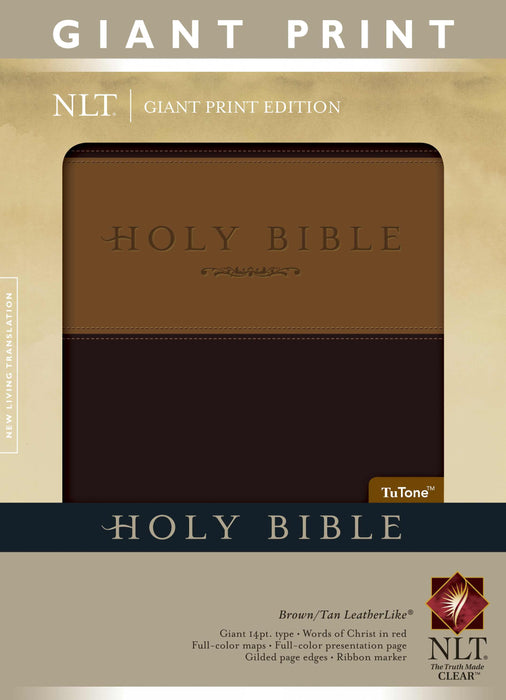 NLT2 Giant Print Bible-Brown/Tan TuTone Indexed