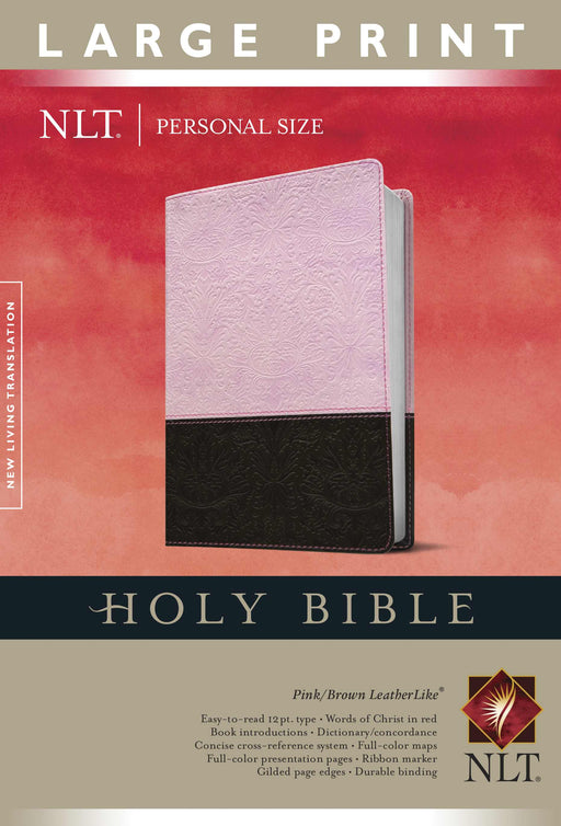 NLT2 Personal Size Large Print Bible-Pink/Brown TuTone