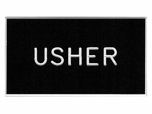 Badge-Usher-Clip Back (1-1/4 x 2-1/4)