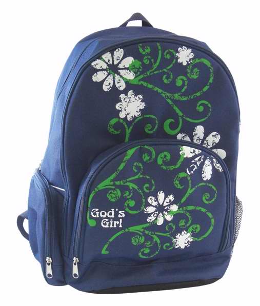 Backpack-God's Girl-Flowers-Blue