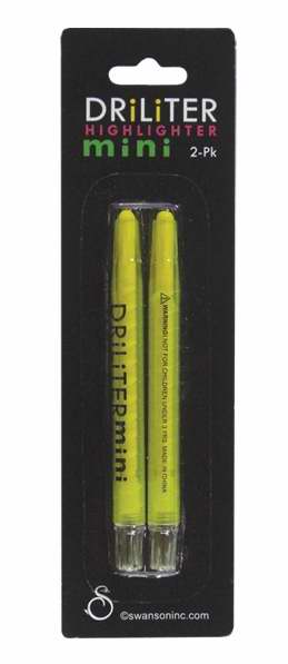 Highlighter-Driliter Mini-2 Per Pack-Yellow (Pack of 6) (Pkg-6)