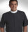 Clerical Shirt-Short Sleeve Banded Collar-15.5 In-Black