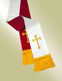Stole-Reversible-Pulpit-Pavillion-Red/White/Latin Cross