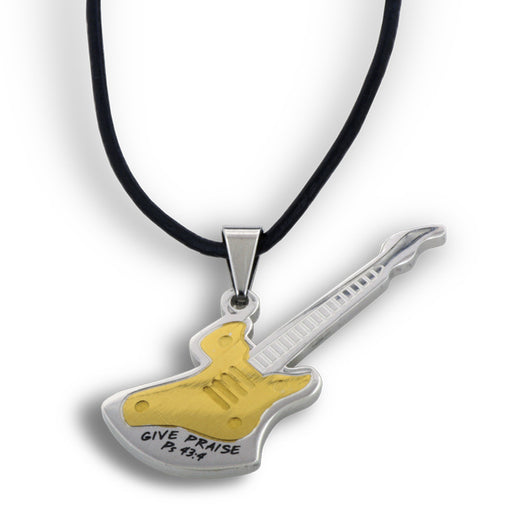 Necklace-Guitar-Give Praise-18"