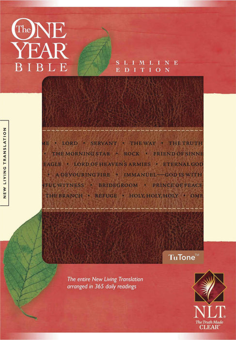 NLT2 One Year Bible Slimline-Brown/Tan TuTone