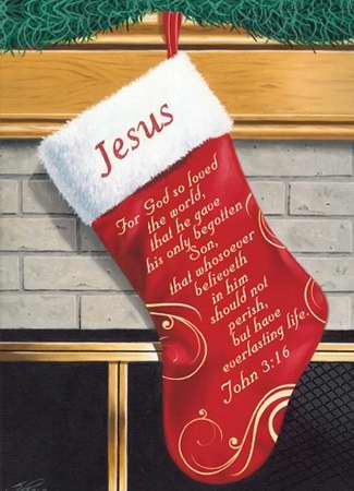 Card-Boxed-Christmas Stocking/John 3:16 (Box Of 15) (Pkg-15)