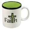 Mug-Faith/Cross-Grn Interior w/Gift Box